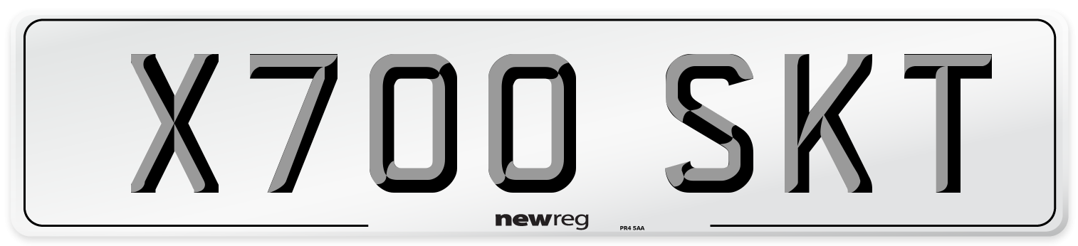 X700 SKT Number Plate from New Reg